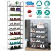 10 Tiers Shoe Rack Space-Saving 25-30Pairs Tall Shoe Shelf 23.03x10.82x72.83Inches Non-Woven Fabric Vertical Shoe Organizer For Hallway Entryway Close
