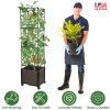 62.99IN Raised Garden Bed Planter Box with Trellis Wheels Self-Watering Vertical Raised Planter Box Crater for Climbing Plants Vegetable Vine Flowers