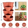 5 Tier Vertical Stackable Planter Garden Tower Stackable Planter Outdoor Gardening Pots for Strawberries Flowers Herbs Vegetables
