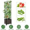 62.99IN Raised Garden Bed Planter Box with Trellis Wheels Self-Watering Vertical Raised Planter Box Crater for Climbing Plants Vegetable Vine Flowers