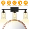 3 Light Wall Sconce Lighting with Clear Glass Shade Bathroom Vanity Lamp Fixture Modern Mounted Light for Porch Mirror Living Room Bedroom Hallway