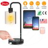 2Packs Touch Control Table Lamp 3-Way Dimmable Nightstand Reading Lamp With Glass Shade or Bedroom Living Room Dual USB Ports AC Power Outlet LED Bulb