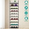 10 Tiers Shoe Rack Space-Saving 25-30Pairs Tall Shoe Shelf 23.03x10.82x72.83Inches Non-Woven Fabric Vertical Shoe Organizer For Hallway Entryway Close
