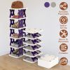 6 Tier Foldable Shoe Rack Vertical Shoe Organizer Narrow Shoe Rack for Small Spaces Space Saving Free Standing for Corner Entryway Hallway Bedroom