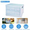 2Pcs 30L Collapsible Storage Bins With Dustproof Lid Waterproof Interior Bag Handle Stackable Storage Box Container Utility Organizer Crate For Campin