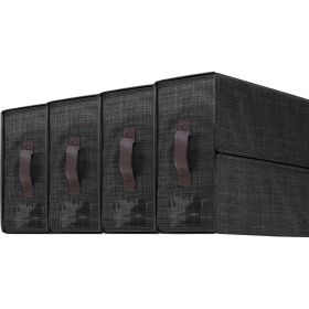 4Pcs Bed Sheet Set Organizers Foldable Bedsheets Storage Bins For Clothing Duvet Cover Pillowcase King Queen Bedsheet Closet Bedding Container With La (Option: Black)