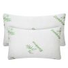 2Pcs Bamboo Memory Foam Pillow Hypoallergenic Bed Pillow For Head Neck Rest Sleeping Shredded Pillow Washable Cover Queen Size Pillow